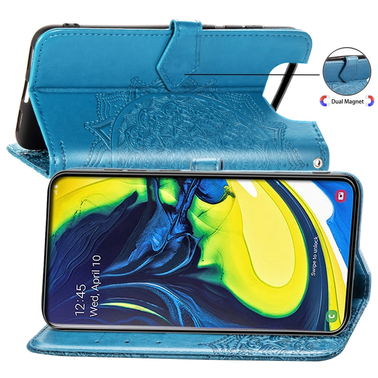 For Galaxy A80 / A90 Halfway Mandala Embossing Pattern Horizontal Flip Leather Case with Holder & Card Slots & Wallet & Lanyard