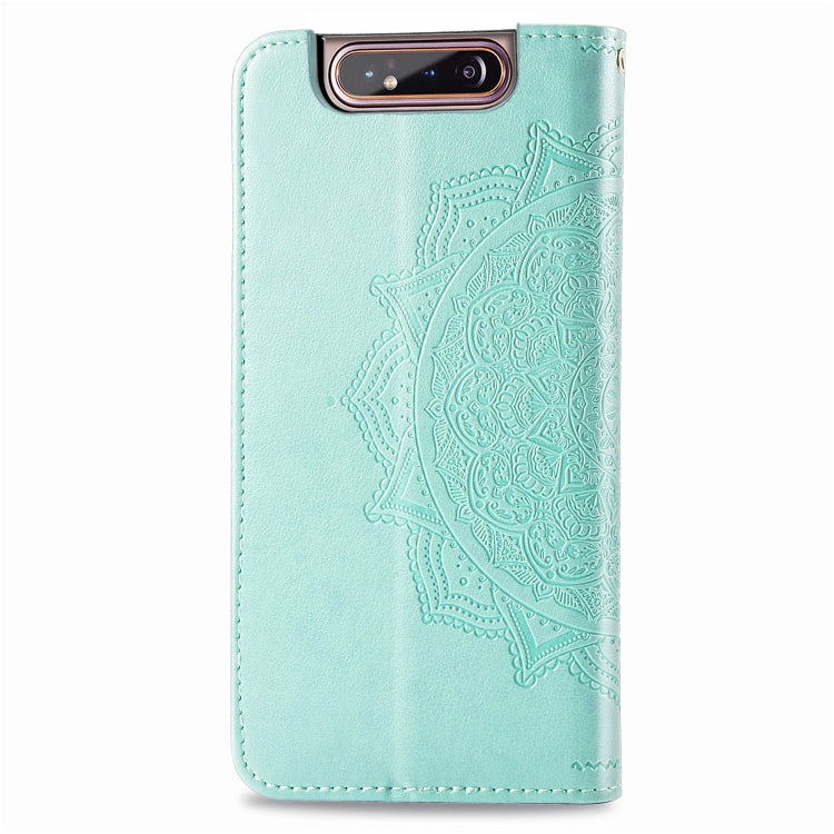 For Galaxy A80 / A90 Halfway Mandala Embossing Pattern Horizontal Flip Leather Case with Holder & Card Slots & Wallet & Lanyard