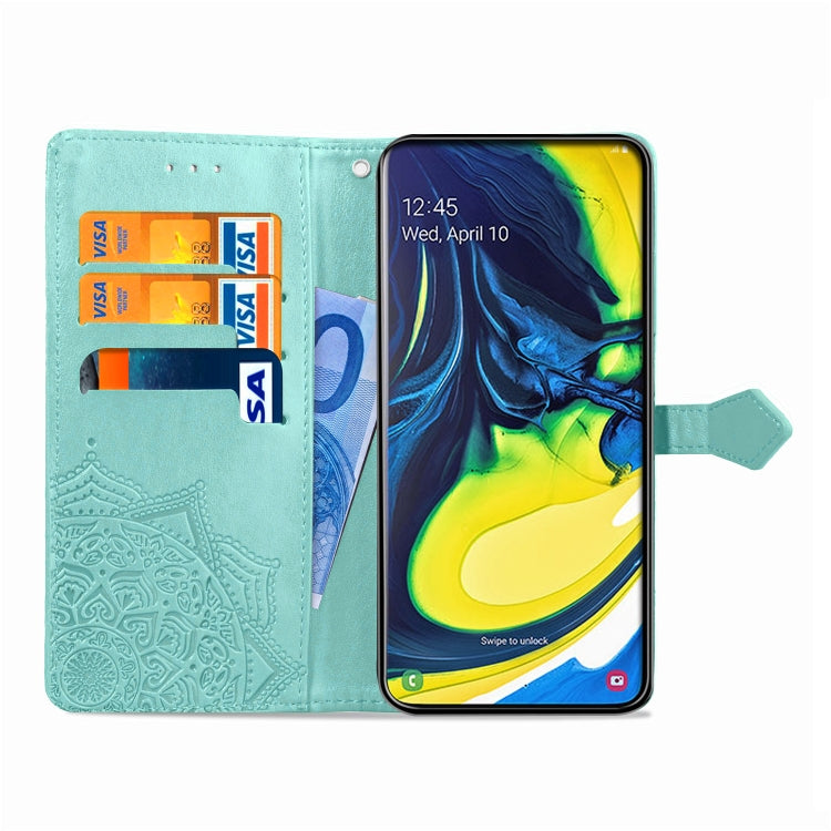 For Galaxy A80 / A90 Halfway Mandala Embossing Pattern Horizontal Flip Leather Case with Holder & Card Slots & Wallet & Lanyard