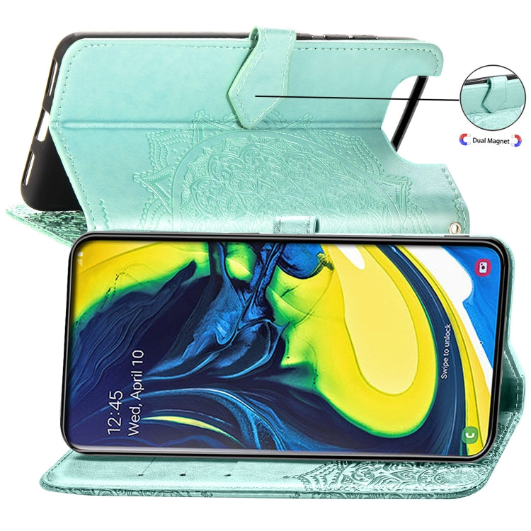 For Galaxy A80 / A90 Halfway Mandala Embossing Pattern Horizontal Flip Leather Case with Holder & Card Slots & Wallet & Lanyard