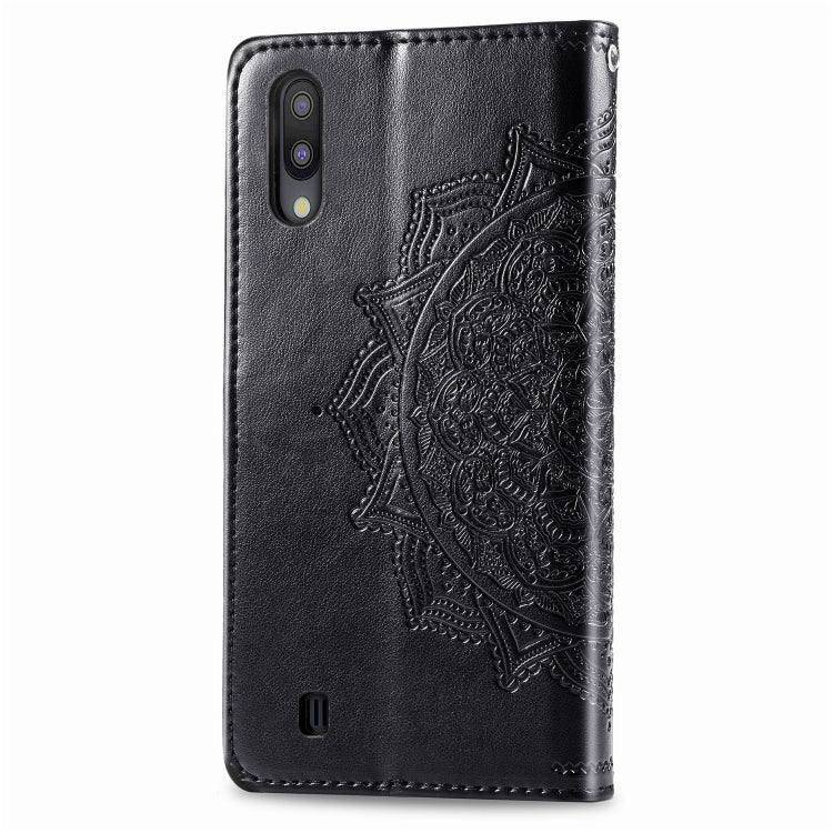 For Galaxy M10 Halfway Mandala Embossing Pattern Horizontal Flip Leather Case with Holder & Card Slots & Wallet & Lanyard