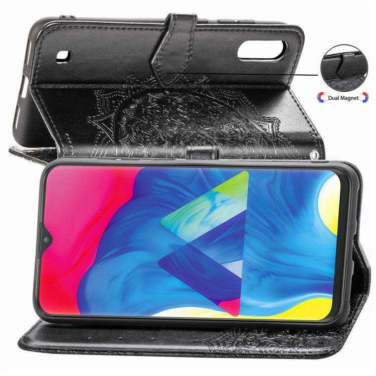 For Galaxy M10 Halfway Mandala Embossing Pattern Horizontal Flip Leather Case with Holder & Card Slots & Wallet & Lanyard