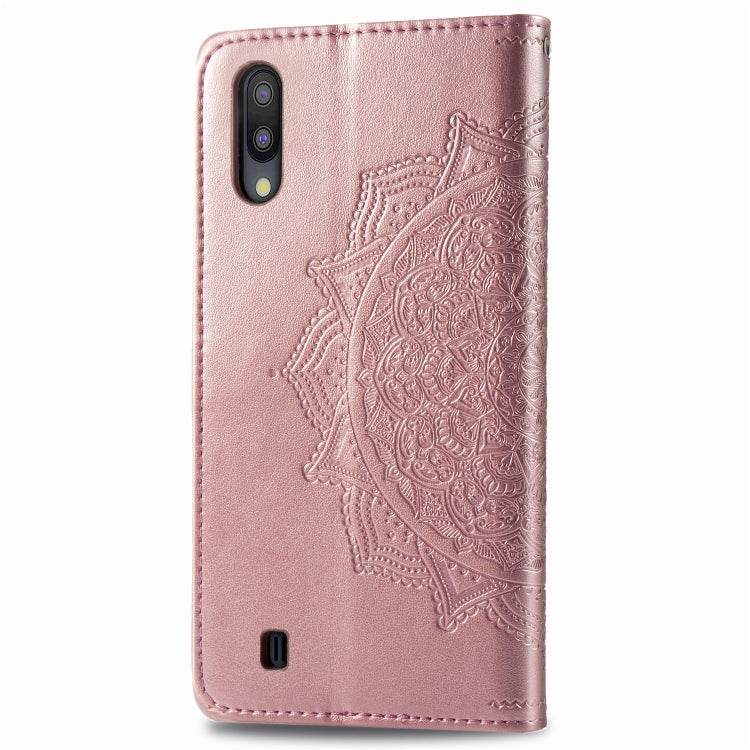 For Galaxy M10 Halfway Mandala Embossing Pattern Horizontal Flip Leather Case with Holder & Card Slots & Wallet & Lanyard