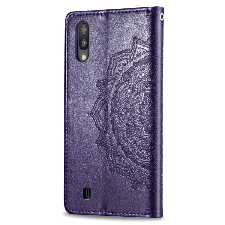 For Galaxy M10 Halfway Mandala Embossing Pattern Horizontal Flip Leather Case with Holder & Card Slots & Wallet & Lanyard