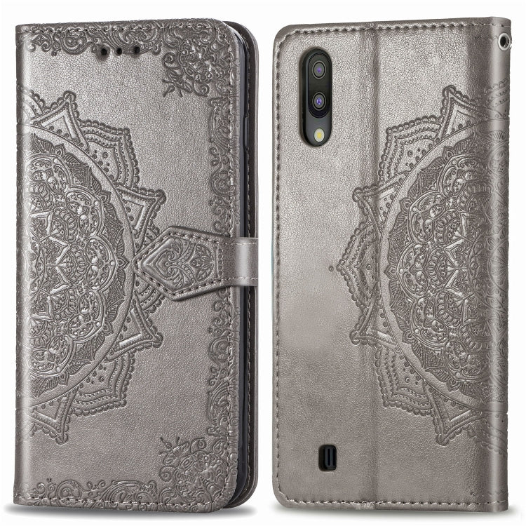 For Galaxy M10 Halfway Mandala Embossing Pattern Horizontal Flip Leather Case with Holder & Card Slots & Wallet & Lanyard