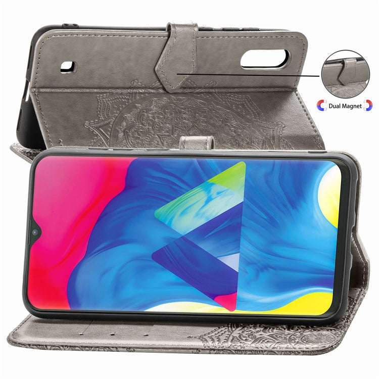 For Galaxy M10 Halfway Mandala Embossing Pattern Horizontal Flip Leather Case with Holder & Card Slots & Wallet & Lanyard