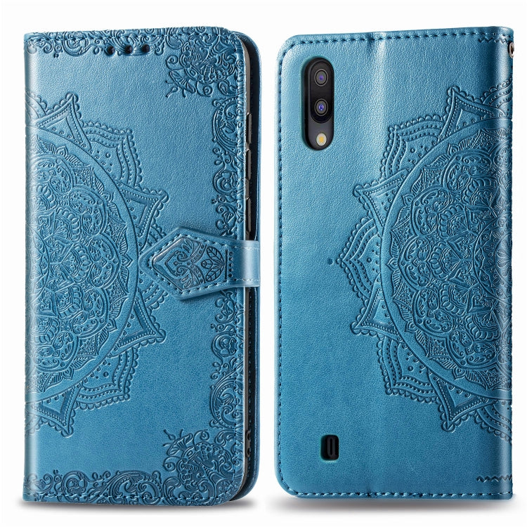 For Galaxy M10 Halfway Mandala Embossing Pattern Horizontal Flip Leather Case with Holder & Card Slots & Wallet & Lanyard