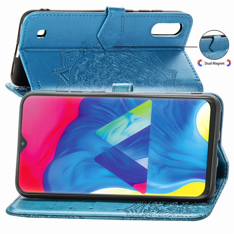 For Galaxy M10 Halfway Mandala Embossing Pattern Horizontal Flip Leather Case with Holder & Card Slots & Wallet & Lanyard