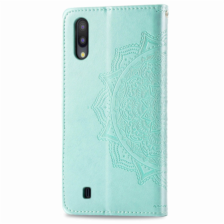 For Galaxy M10 Halfway Mandala Embossing Pattern Horizontal Flip Leather Case with Holder & Card Slots & Wallet & Lanyard