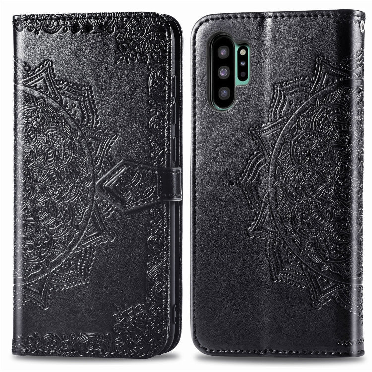 For Galaxy Note10+ Halfway Mandala Embossing Pattern Horizontal Flip Leather Case with Holder & Card Slots & Wallet & Lanyard