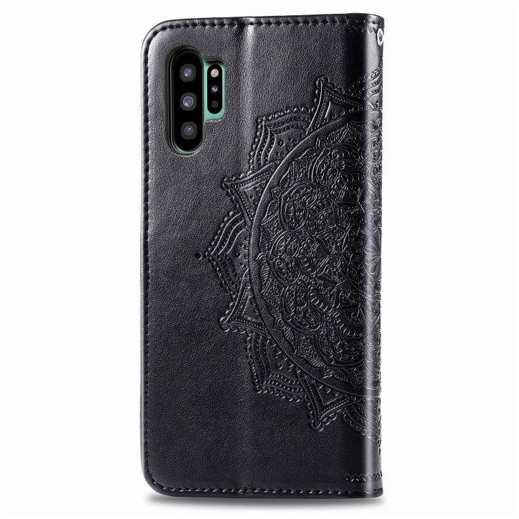 For Galaxy Note10+ Halfway Mandala Embossing Pattern Horizontal Flip Leather Case with Holder & Card Slots & Wallet & Lanyard