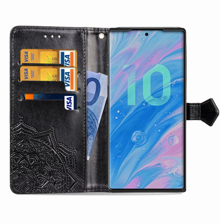 For Galaxy Note10+ Halfway Mandala Embossing Pattern Horizontal Flip Leather Case with Holder & Card Slots & Wallet & Lanyard