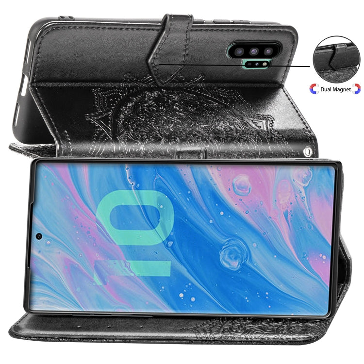 For Galaxy Note10+ Halfway Mandala Embossing Pattern Horizontal Flip Leather Case with Holder & Card Slots & Wallet & Lanyard