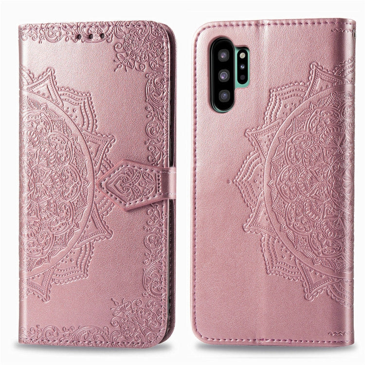 For Galaxy Note10+ Halfway Mandala Embossing Pattern Horizontal Flip Leather Case with Holder & Card Slots & Wallet & Lanyard