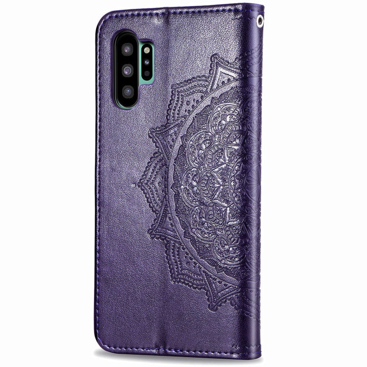 For Galaxy Note10+ Halfway Mandala Embossing Pattern Horizontal Flip Leather Case with Holder & Card Slots & Wallet & Lanyard