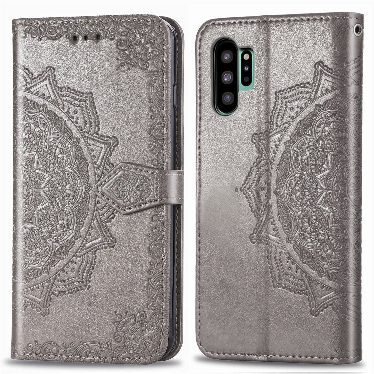 For Galaxy Note10+ Halfway Mandala Embossing Pattern Horizontal Flip Leather Case with Holder & Card Slots & Wallet & Lanyard