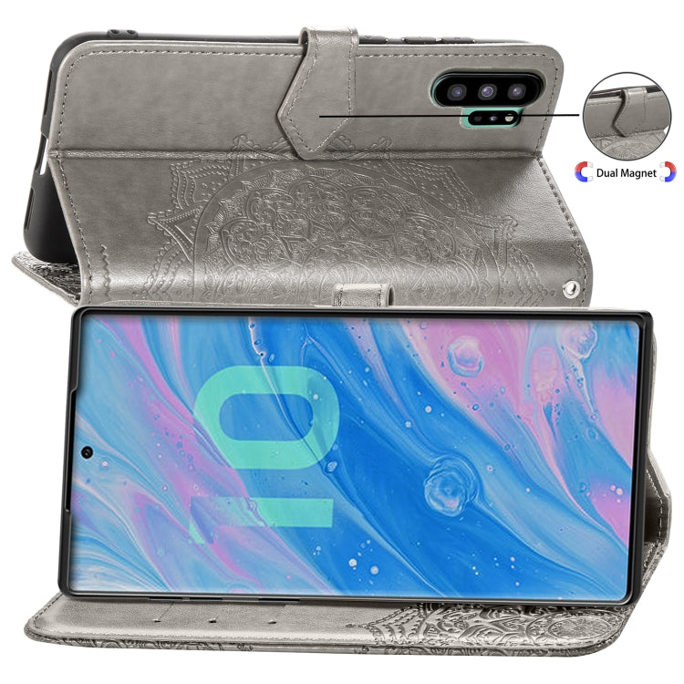 For Galaxy Note10+ Halfway Mandala Embossing Pattern Horizontal Flip Leather Case with Holder & Card Slots & Wallet & Lanyard