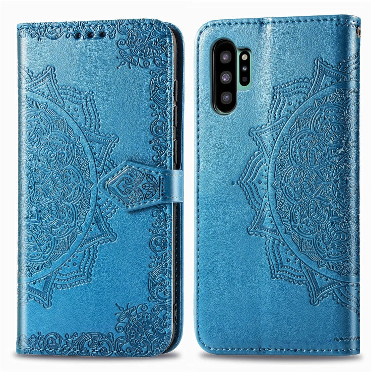 For Galaxy Note10+ Halfway Mandala Embossing Pattern Horizontal Flip Leather Case with Holder & Card Slots & Wallet & Lanyard