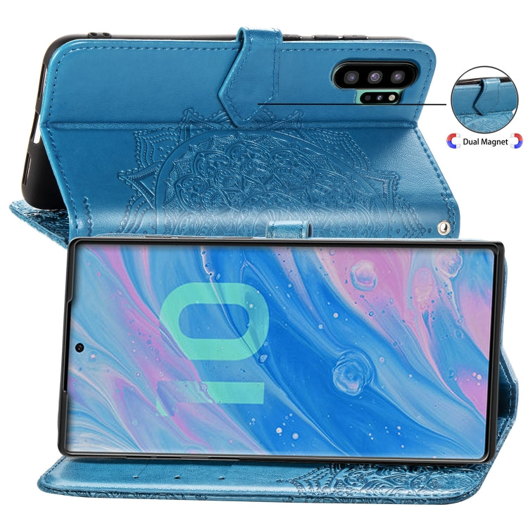 For Galaxy Note10+ Halfway Mandala Embossing Pattern Horizontal Flip Leather Case with Holder & Card Slots & Wallet & Lanyard