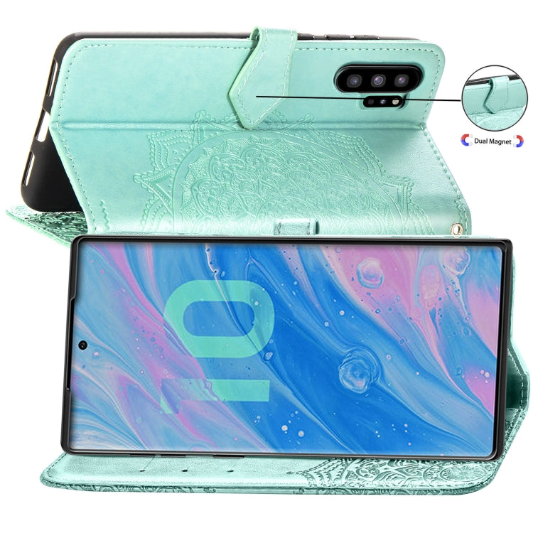 For Galaxy Note10+ Halfway Mandala Embossing Pattern Horizontal Flip Leather Case with Holder & Card Slots & Wallet & Lanyard