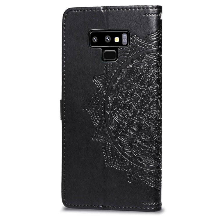 For Galaxy Note9 Halfway Mandala Embossing Pattern Horizontal Flip Leather Case with Holder & Card Slots & Wallet & Lanyard