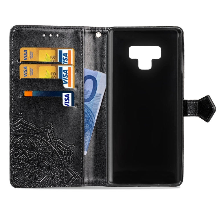 For Galaxy Note9 Halfway Mandala Embossing Pattern Horizontal Flip Leather Case with Holder & Card Slots & Wallet & Lanyard