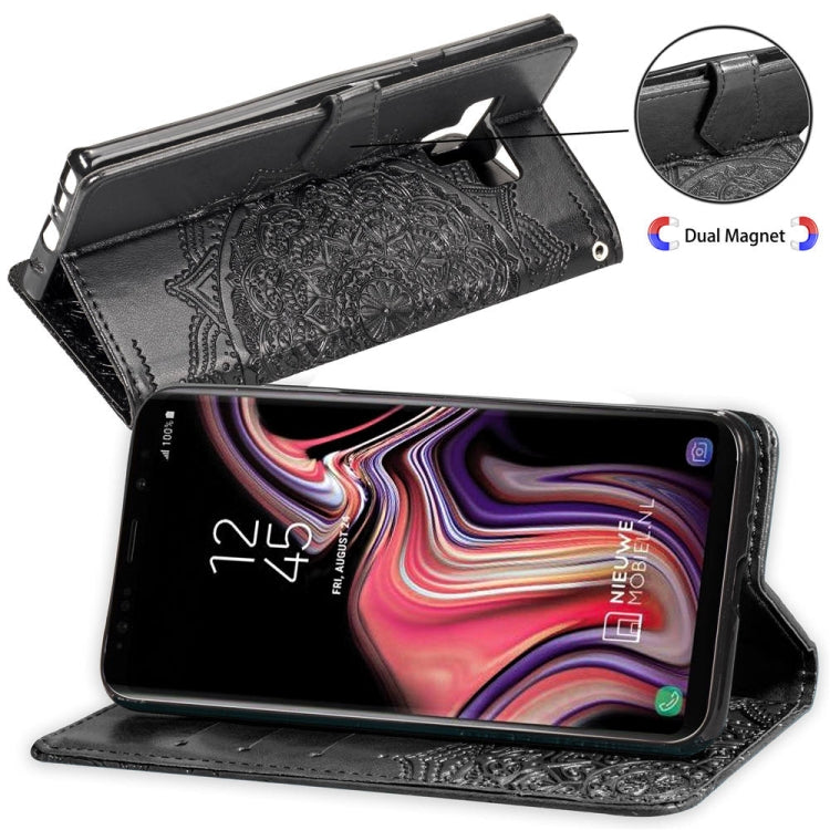 For Galaxy Note9 Halfway Mandala Embossing Pattern Horizontal Flip Leather Case with Holder & Card Slots & Wallet & Lanyard