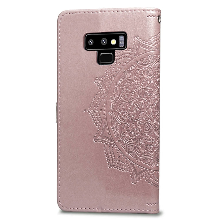 For Galaxy Note9 Halfway Mandala Embossing Pattern Horizontal Flip Leather Case with Holder & Card Slots & Wallet & Lanyard