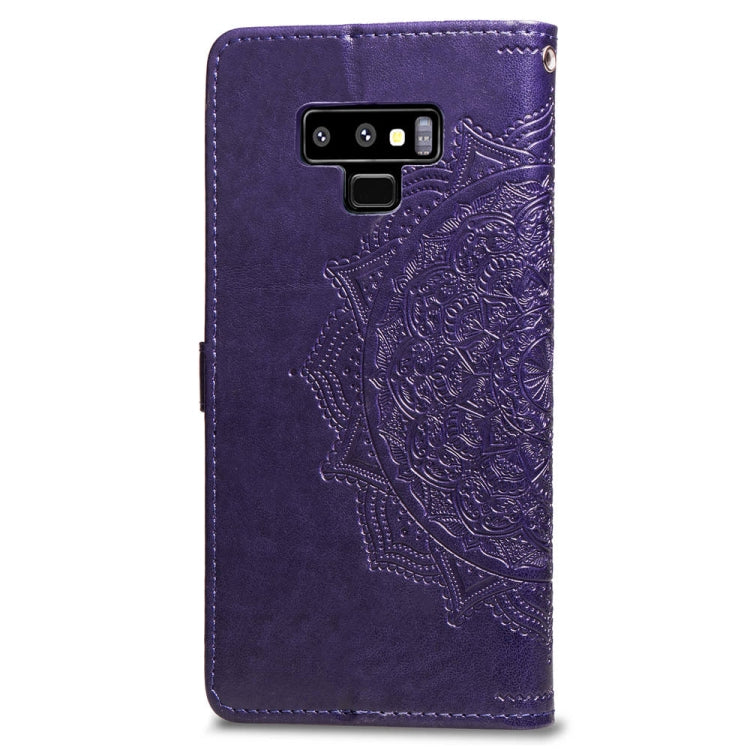 For Galaxy Note9 Halfway Mandala Embossing Pattern Horizontal Flip Leather Case with Holder & Card Slots & Wallet & Lanyard