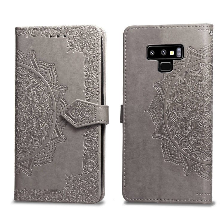 For Galaxy Note9 Halfway Mandala Embossing Pattern Horizontal Flip Leather Case with Holder & Card Slots & Wallet & Lanyard