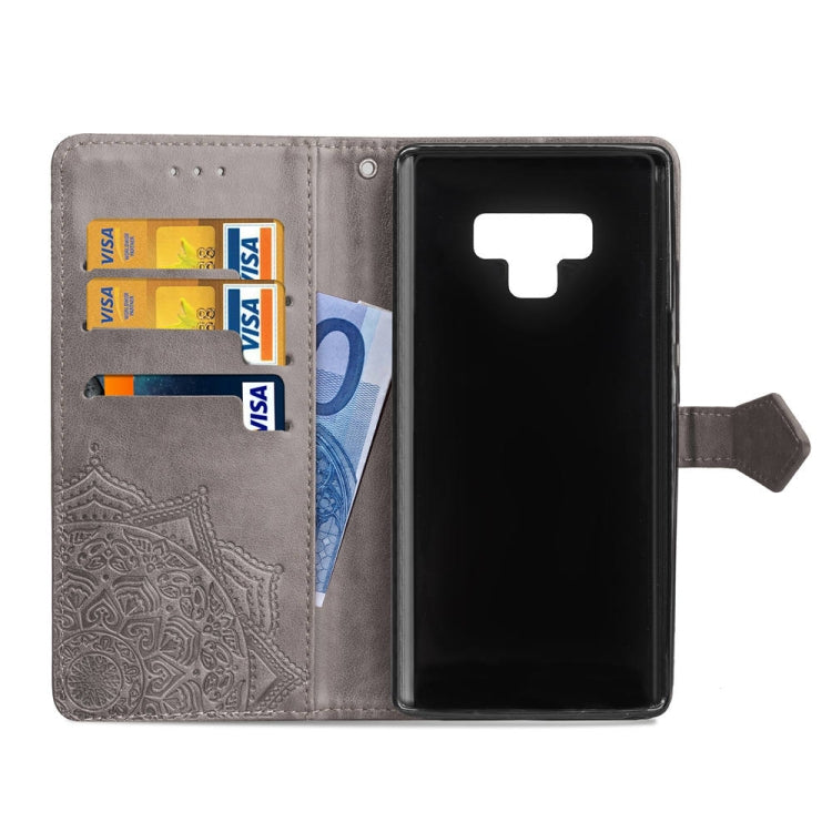 For Galaxy Note9 Halfway Mandala Embossing Pattern Horizontal Flip Leather Case with Holder & Card Slots & Wallet & Lanyard