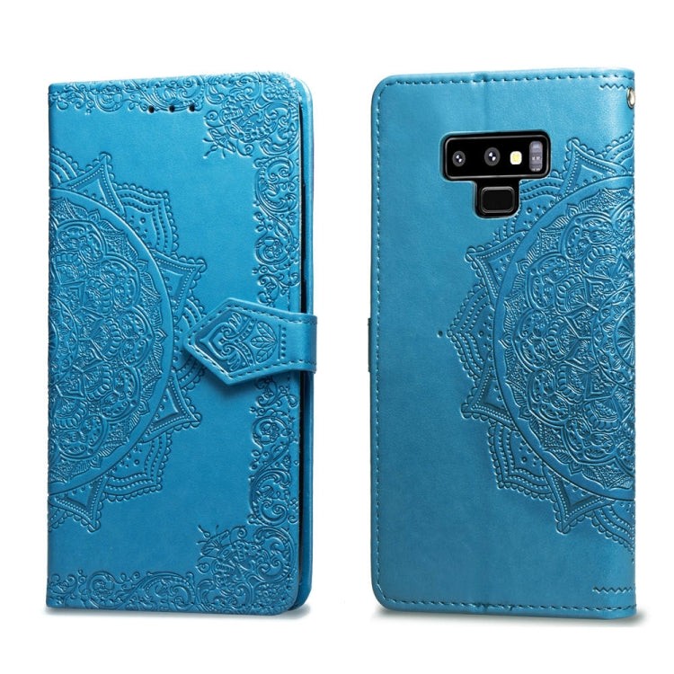 For Galaxy Note9 Halfway Mandala Embossing Pattern Horizontal Flip Leather Case with Holder & Card Slots & Wallet & Lanyard