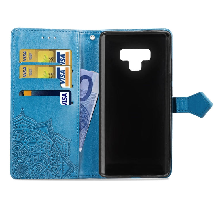 For Galaxy Note9 Halfway Mandala Embossing Pattern Horizontal Flip Leather Case with Holder & Card Slots & Wallet & Lanyard