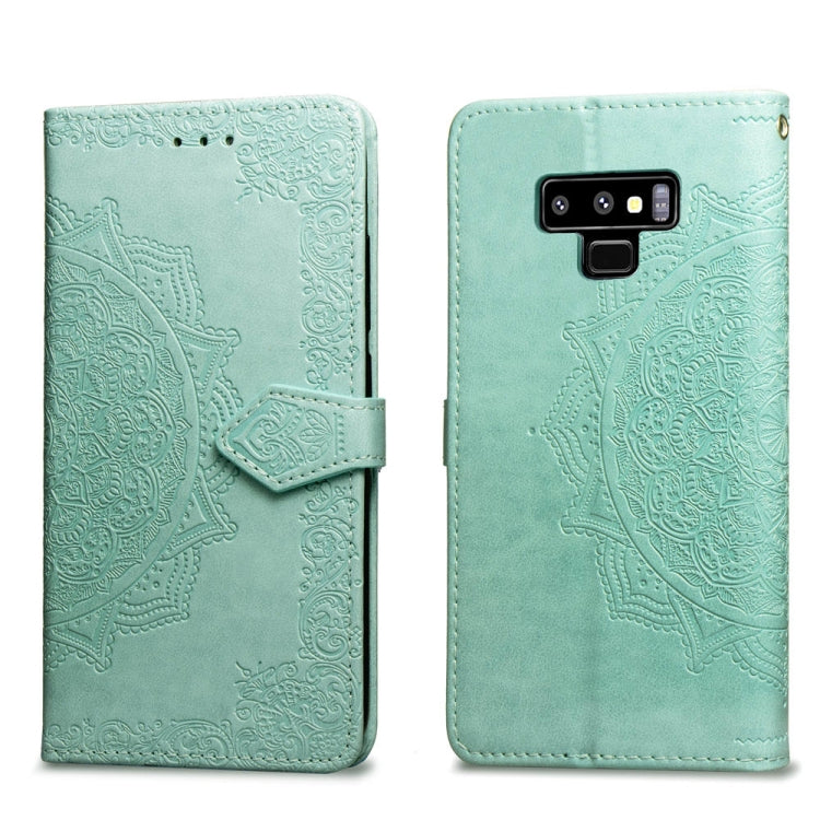 For Galaxy Note9 Halfway Mandala Embossing Pattern Horizontal Flip Leather Case with Holder & Card Slots & Wallet & Lanyard