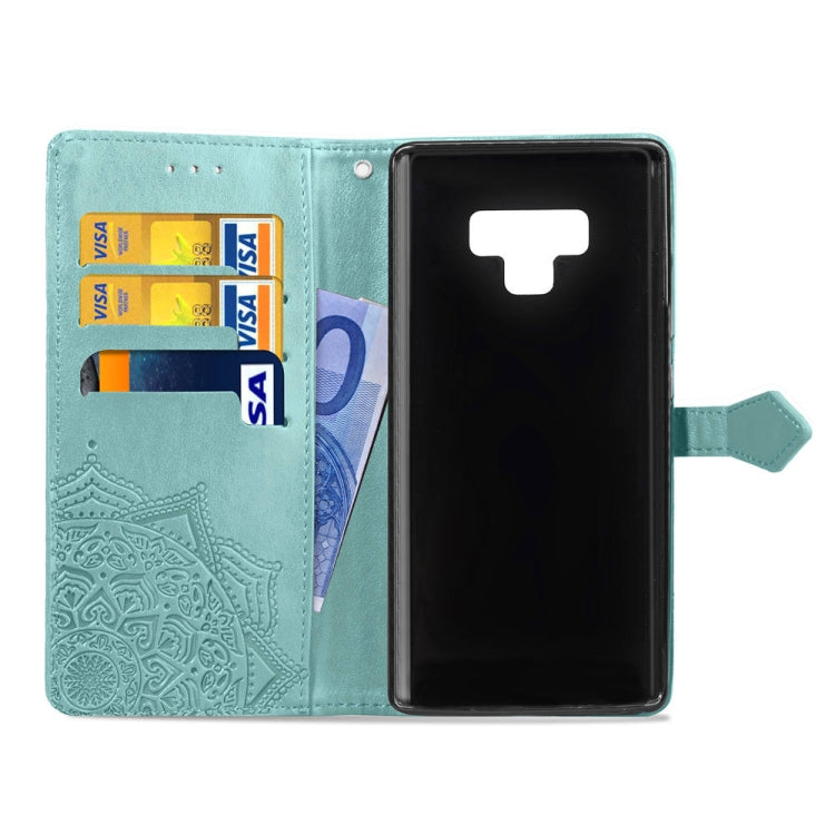 For Galaxy Note9 Halfway Mandala Embossing Pattern Horizontal Flip Leather Case with Holder & Card Slots & Wallet & Lanyard