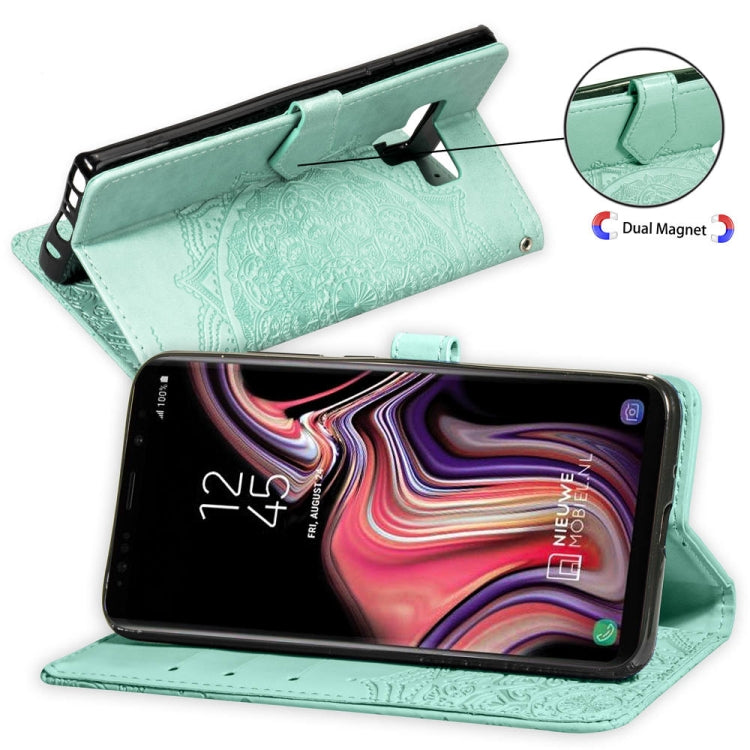 For Galaxy Note9 Halfway Mandala Embossing Pattern Horizontal Flip Leather Case with Holder & Card Slots & Wallet & Lanyard