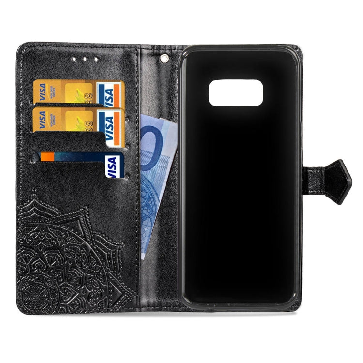 For Galaxy S8+ Halfway Mandala Embossing Pattern Horizontal Flip Leather Case with Holder & Card Slots & Wallet & Lanyard