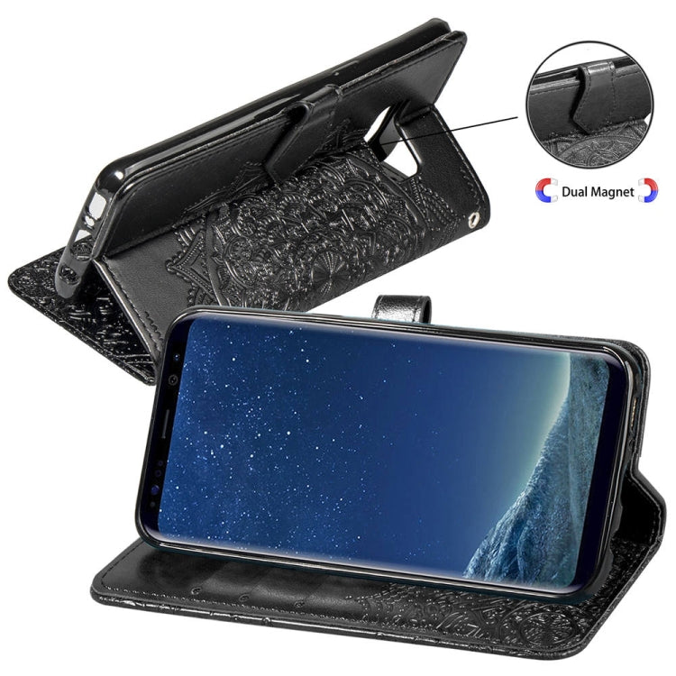 For Galaxy S8+ Halfway Mandala Embossing Pattern Horizontal Flip Leather Case with Holder & Card Slots & Wallet & Lanyard