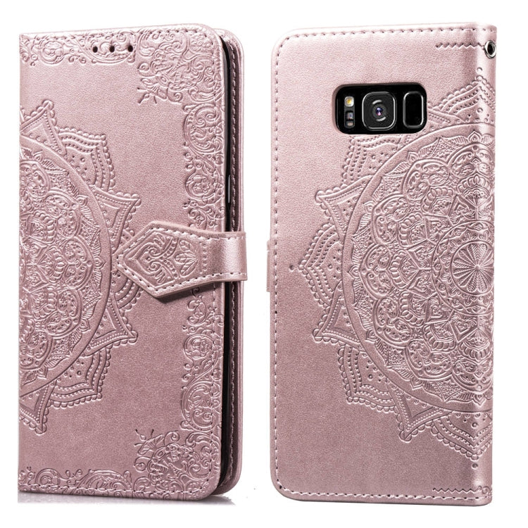 For Galaxy S8+ Halfway Mandala Embossing Pattern Horizontal Flip Leather Case with Holder & Card Slots & Wallet & Lanyard
