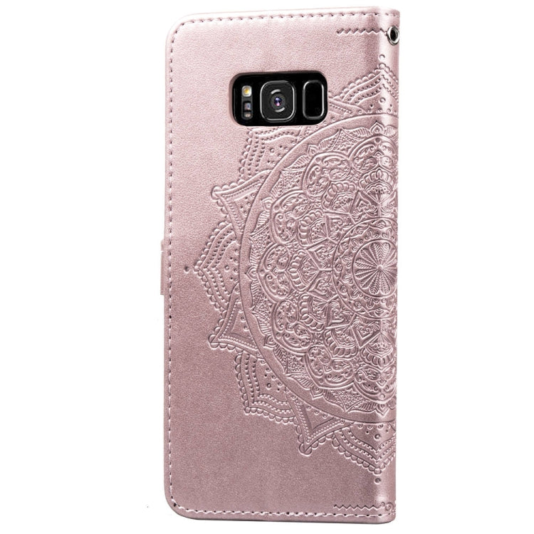 For Galaxy S8+ Halfway Mandala Embossing Pattern Horizontal Flip Leather Case with Holder & Card Slots & Wallet & Lanyard