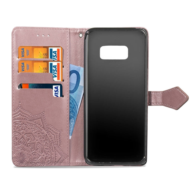 For Galaxy S8+ Halfway Mandala Embossing Pattern Horizontal Flip Leather Case with Holder & Card Slots & Wallet & Lanyard