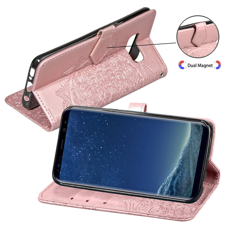 For Galaxy S8+ Halfway Mandala Embossing Pattern Horizontal Flip Leather Case with Holder & Card Slots & Wallet & Lanyard