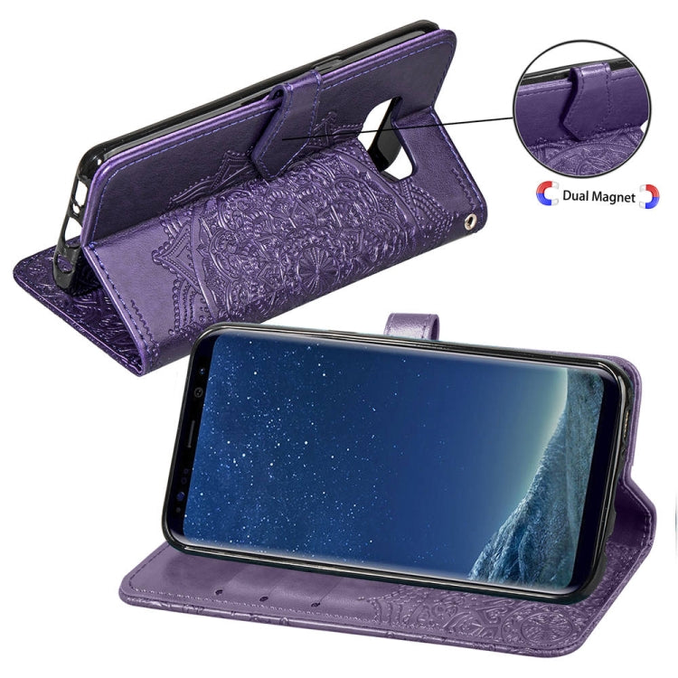 For Galaxy S8+ Halfway Mandala Embossing Pattern Horizontal Flip Leather Case with Holder & Card Slots & Wallet & Lanyard