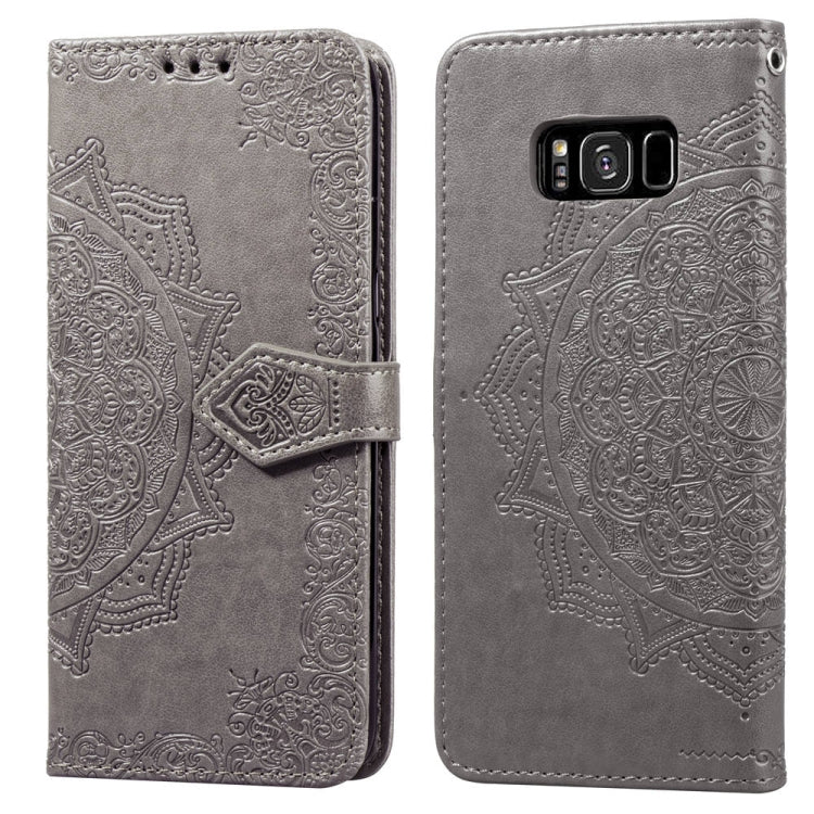 For Galaxy S8+ Halfway Mandala Embossing Pattern Horizontal Flip Leather Case with Holder & Card Slots & Wallet & Lanyard