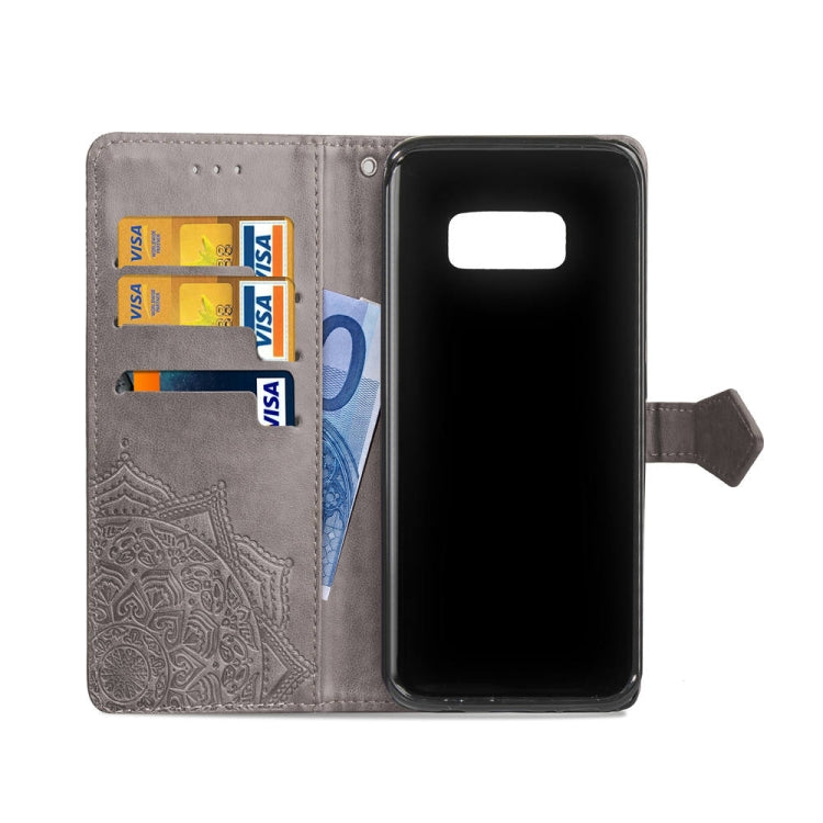 For Galaxy S8+ Halfway Mandala Embossing Pattern Horizontal Flip Leather Case with Holder & Card Slots & Wallet & Lanyard