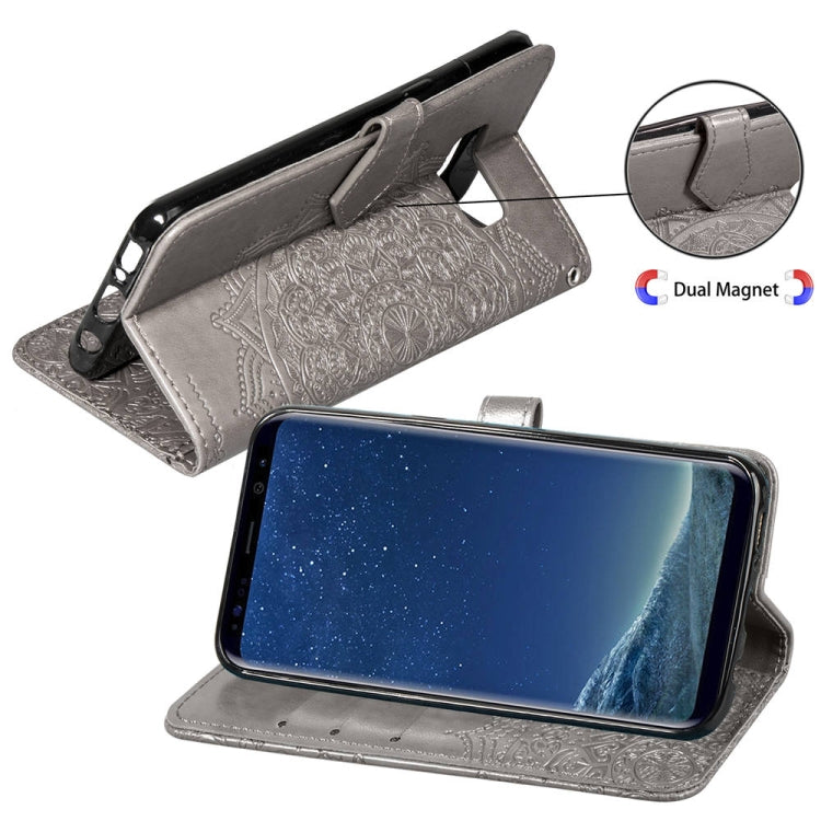 For Galaxy S8+ Halfway Mandala Embossing Pattern Horizontal Flip Leather Case with Holder & Card Slots & Wallet & Lanyard