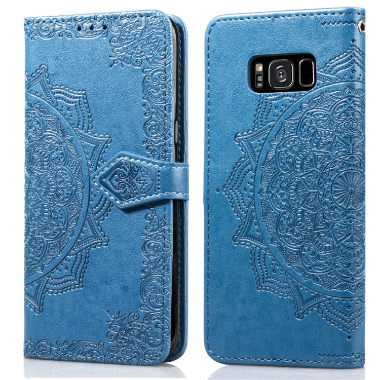 For Galaxy S8+ Halfway Mandala Embossing Pattern Horizontal Flip Leather Case with Holder & Card Slots & Wallet & Lanyard