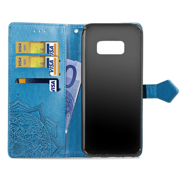 For Galaxy S8+ Halfway Mandala Embossing Pattern Horizontal Flip Leather Case with Holder & Card Slots & Wallet & Lanyard
