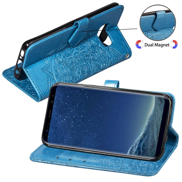 For Galaxy S8+ Halfway Mandala Embossing Pattern Horizontal Flip Leather Case with Holder & Card Slots & Wallet & Lanyard