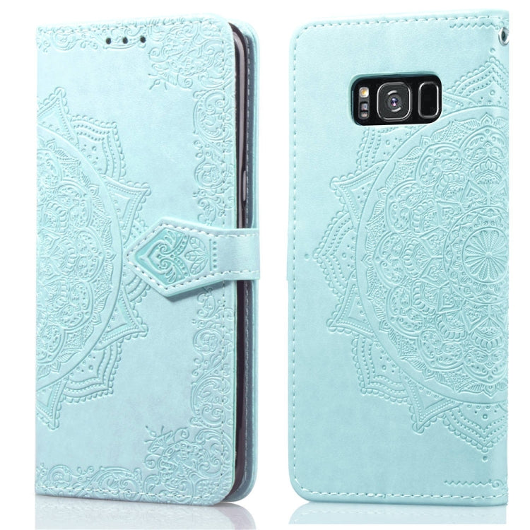 For Galaxy S8+ Halfway Mandala Embossing Pattern Horizontal Flip Leather Case with Holder & Card Slots & Wallet & Lanyard